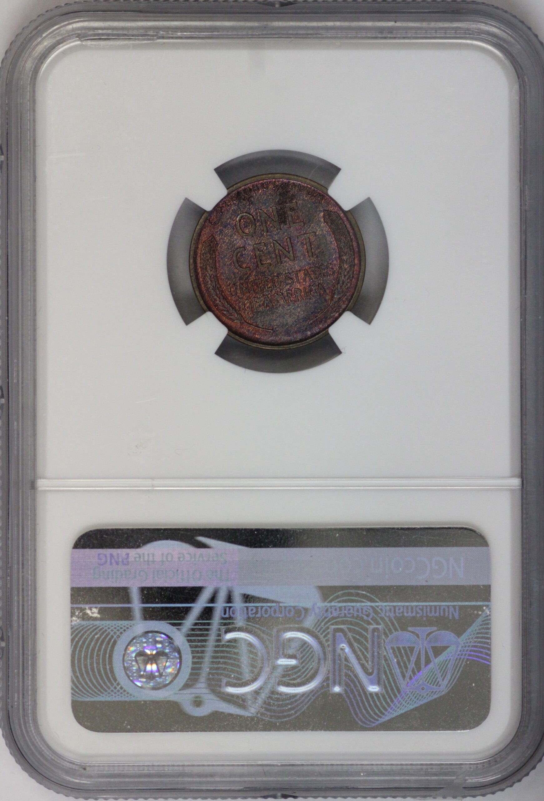 Auction - 1910 Lincoln Wheat Cent MS64 BN Purple Red Toned - Image 4