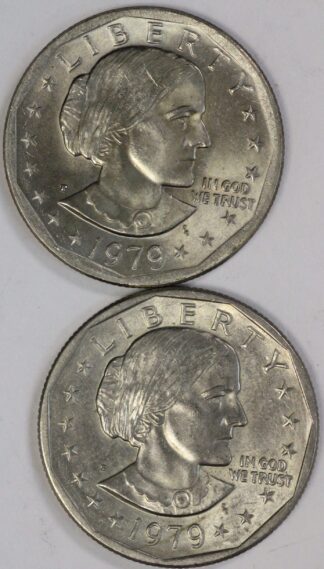 AUCTION- 1979 P Narrow & Wide Rim Susan B Anthony Dollars