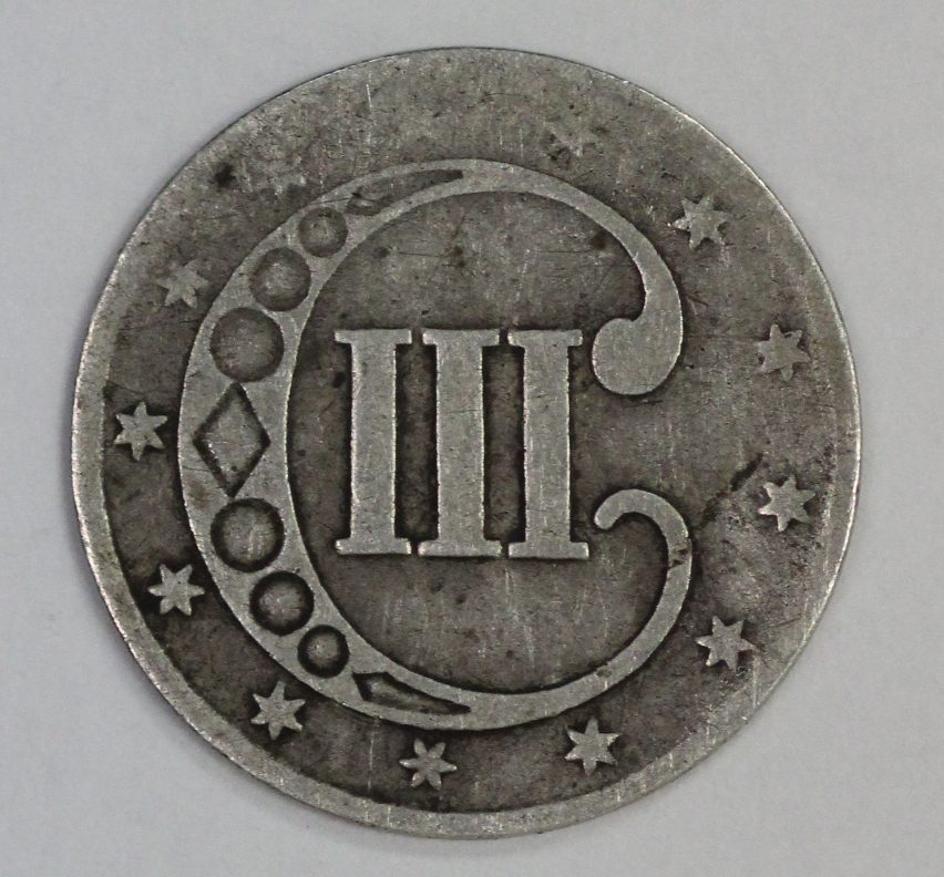 Auction - 1853 Three Cent Silver Scratched - Image 2