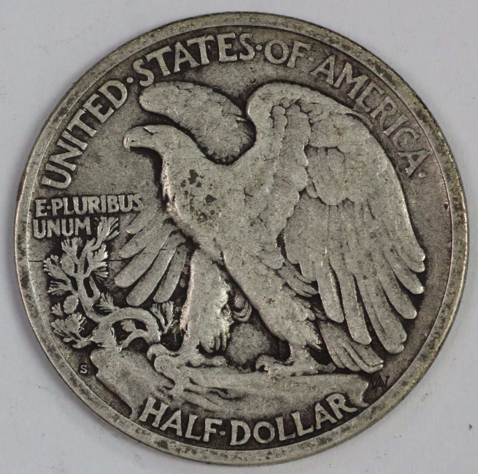 Auction - 1917 S Walking Liberty Half Dollar - Scratch - Image 2
