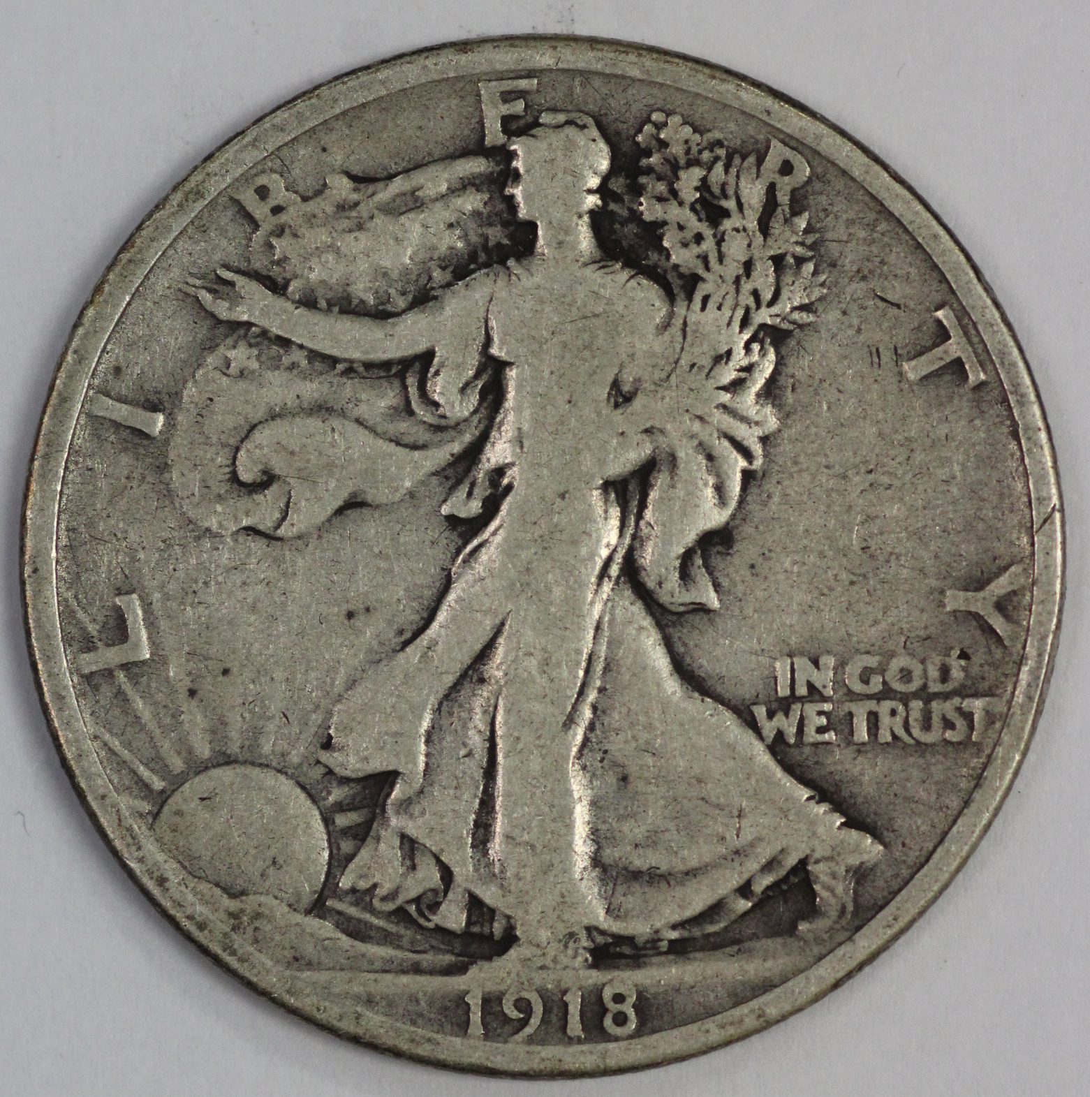 Auction - 1918 Walking Liberty Half Dollar