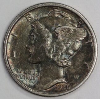 Auction - 1936 Mercury Dime XF - Nicely Toned