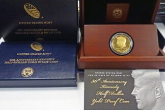 2014 Kennedy Gold Half Dollar Proof OGP - 50th Anniversary - 3/4th OZ .999 Fine Gold