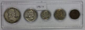 1957 Year Set Half Dollar, Quarter, Dime, Nickel & Cent Circulated