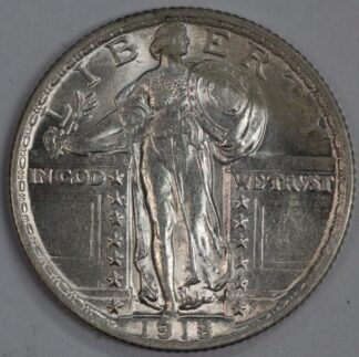 AUCTION- 1918 Standing Liberty Quarter AU Stained