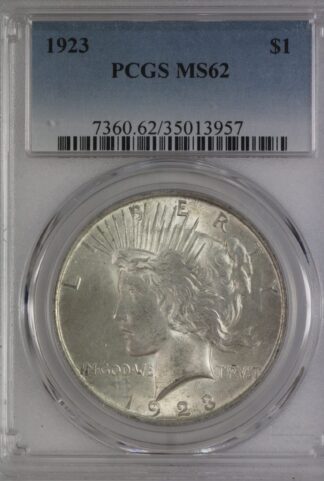AUCTION- 1923 Peace Dollar PCGS MS62