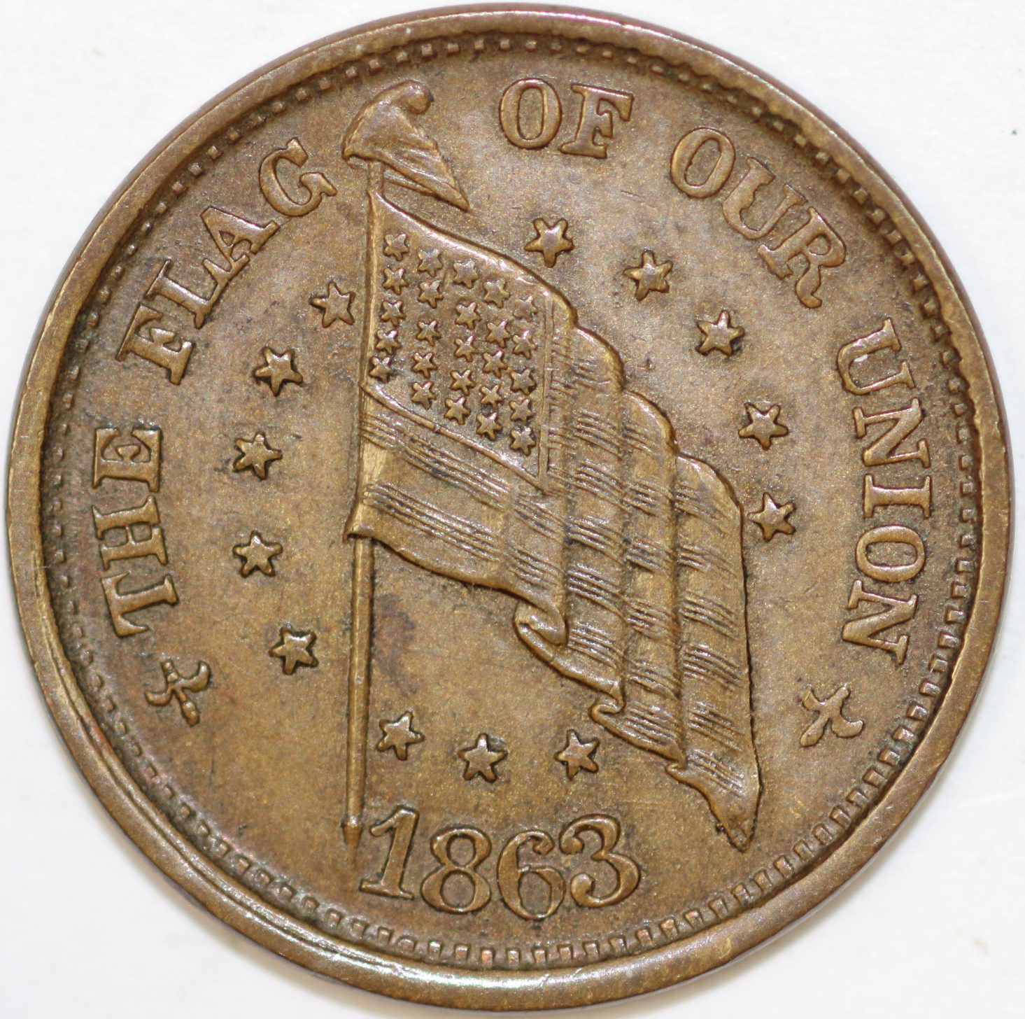 1863 Civil War Token The Flag of Our Nation Army & Navy – Portsmouth Coin &  Currency Co