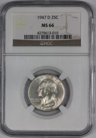 1947 D Washington Quarter NGC MS66