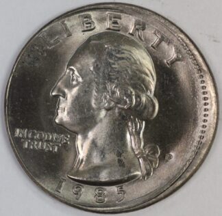 AUCTION- 1985-P Washington Quarter ERROR OFF CENTER