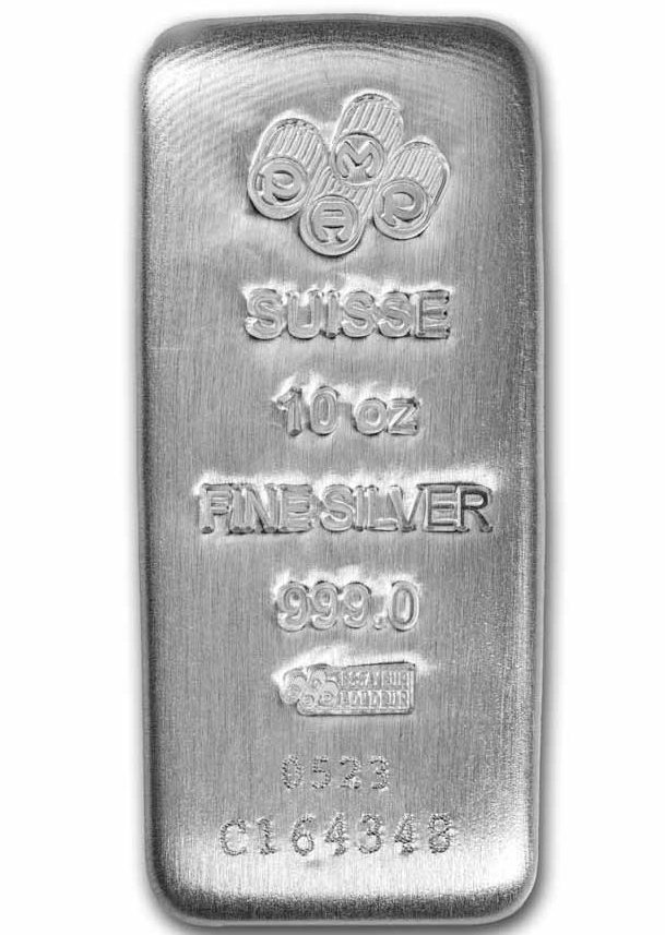 Pamp Suisse 10 Ounce Silver Bar - Serialized With Assay Card