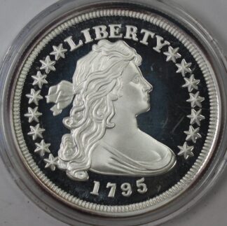 Auction - 1795 Draped Bust Dollar Copy 2 Troy Ounce .999 Fine Silver