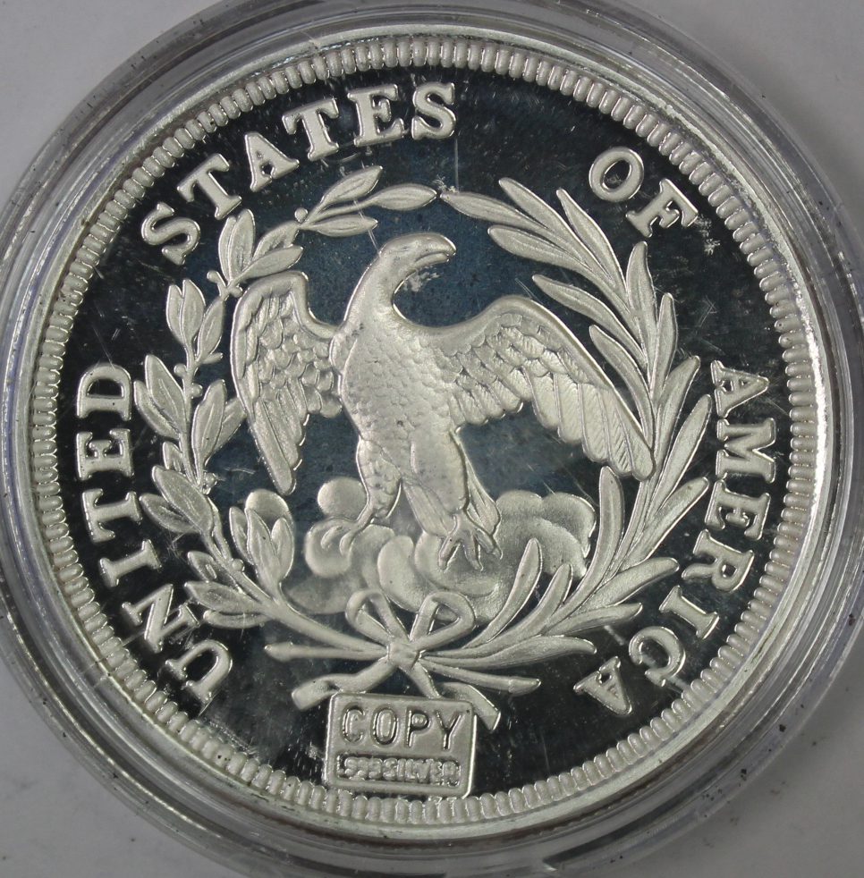 Auction - 1795 Draped Bust Dollar Copy 2 Troy Ounce .999 Fine Silver - Image 3