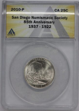Auction - 2010 P 85th Anniversary San Diego Numismatic Society Quarter ANACS