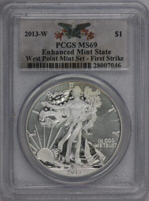 Auction - 2013 W Enhanced Mint State Silver Eagle PCGS MS69