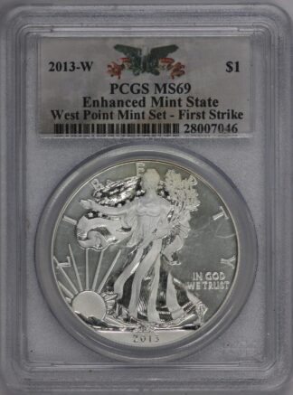 Auction - 2013 W Enhanced Mint State Silver Eagle PCGS MS69