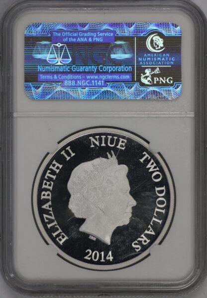 2014年 ニウエ 2ドル デイジーダック ディズニー 銀貨 NGC PF70 Auction – 2014 NIUE $2 Donald Duck 80th Ann. PF70 NGC – Portsmouth