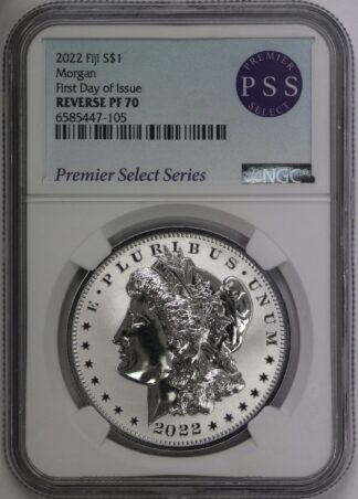 Auction - 2022 Morgan Fiji $1 First Day Of Issue Reverse PF70 NGC