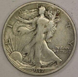 AUCTION- 1917-S Walking Liberty Half Dollar Old Cleaning