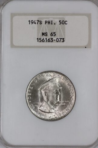 AUCTION- 1947-S Philippines 50 Centavos Gen. Douglas MacArthur Commemorative NGC MS 65