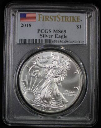 2018 Silver Eagle First Strike Flag Holder MS69 PCGS