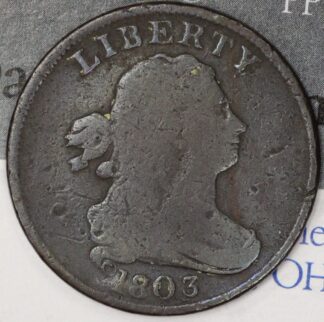 Auction - 1803 Draped Bust Half Cent Environmental Damaged