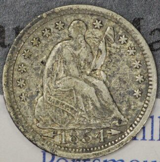 Auction - 1854 Liberty Seated Half Dime Splotchy Toned VF