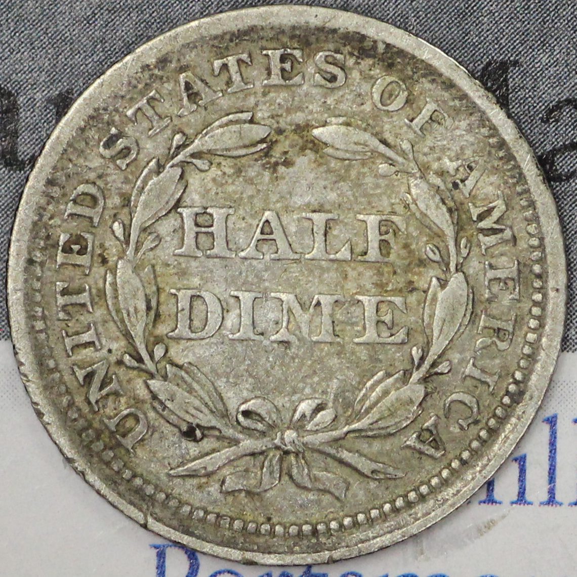 Auction - 1854 Liberty Seated Half Dime Splotchy Toned VF - Image 2