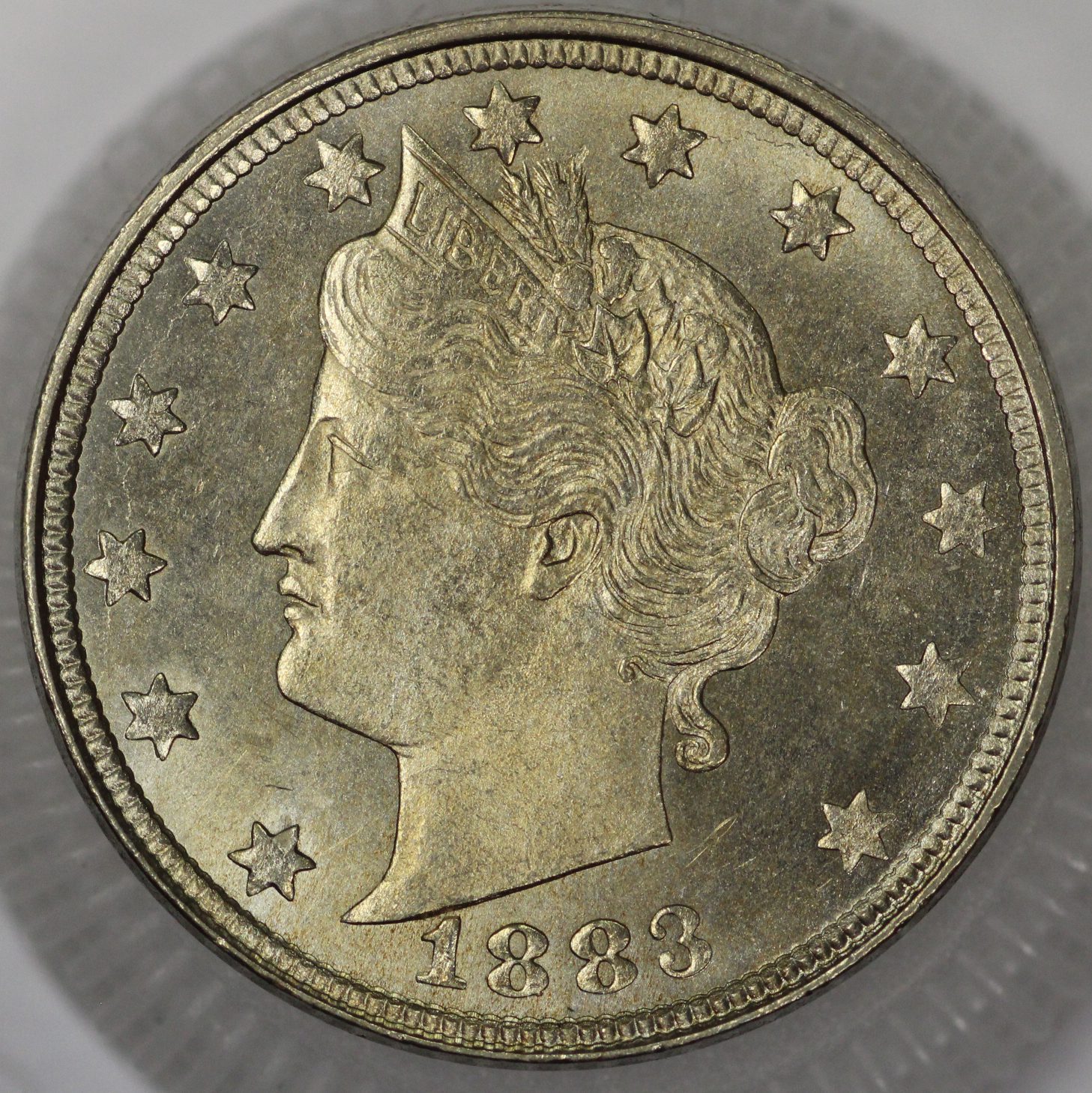 Auction - 1883 Liberty V Nickel UNC Toned