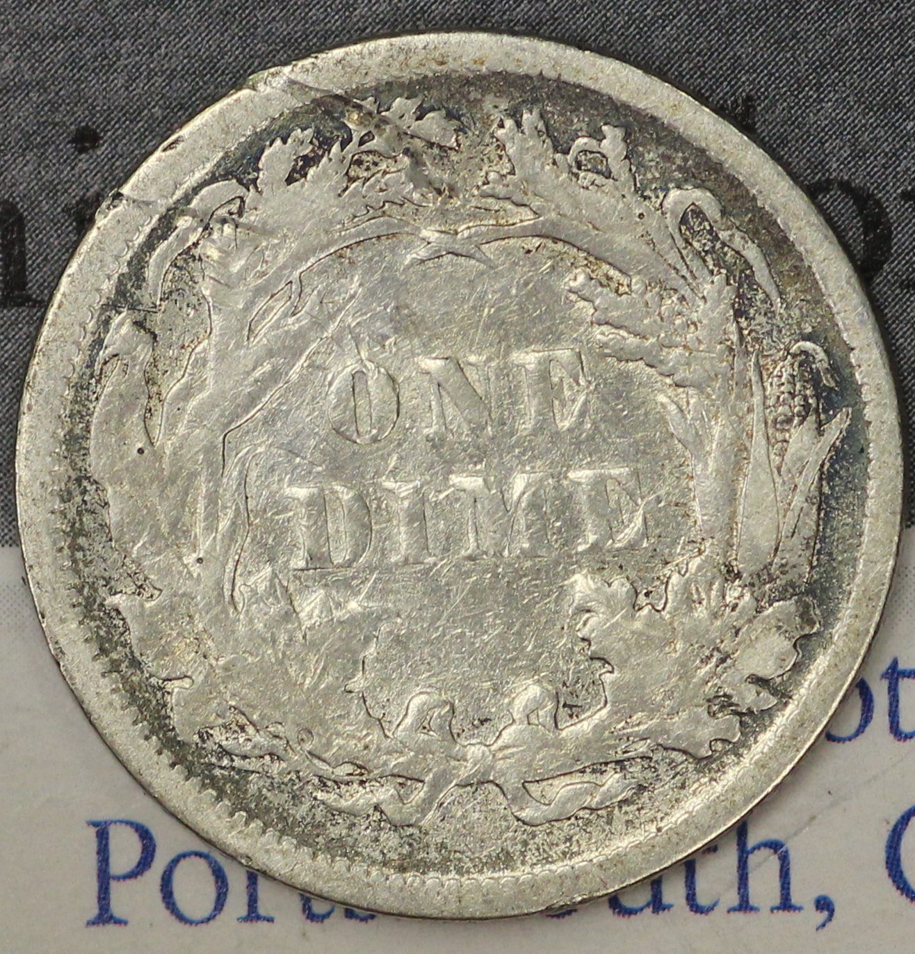 Auction - 1886 Liberty Seated Dime Scratched VF - Image 2