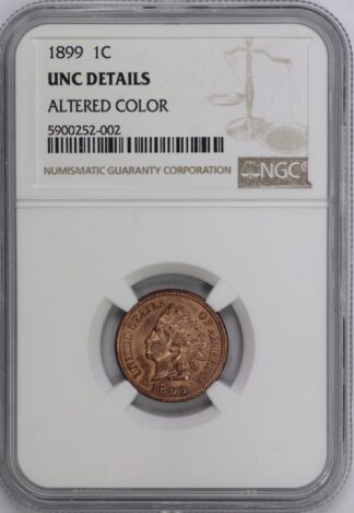 Auction - 1899 Indian Cent Altered Color UNC NGC