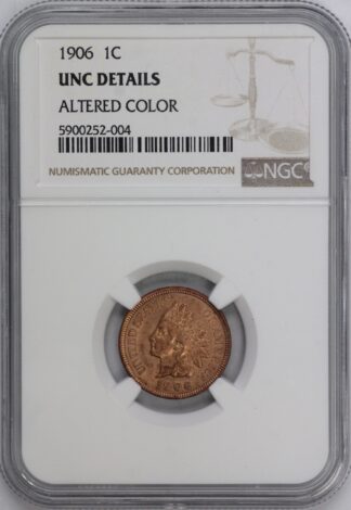 Auction - 1906 Indian Cent Altered Color UNC NGC