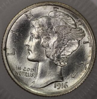 Auction - 1916 Mercury Dime UNC Light Cleaning