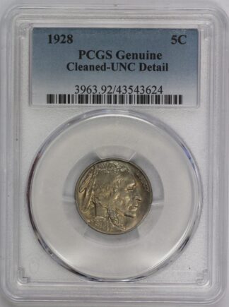 Auction - 1928 Buffalo Nickel Cleaned UNC PCGS