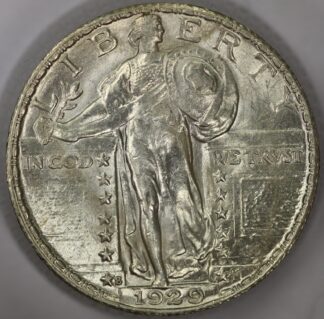 Auction - 1929 S Standing Quarter UNC Lightly Cleaned