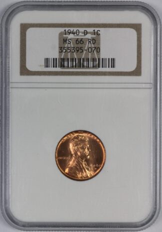 Auction - 1940 D Lincoln Wheat Cent NGC MS66 RD