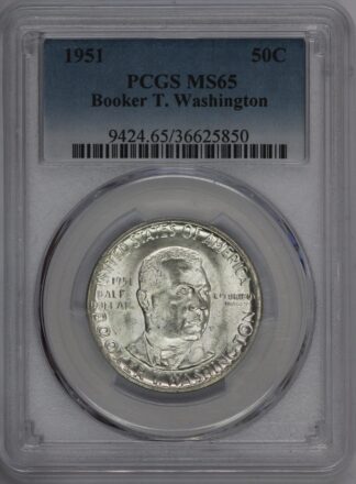 Auction - 1951 Booker T Washington Commemorative Half Dollar MS65 PCGS