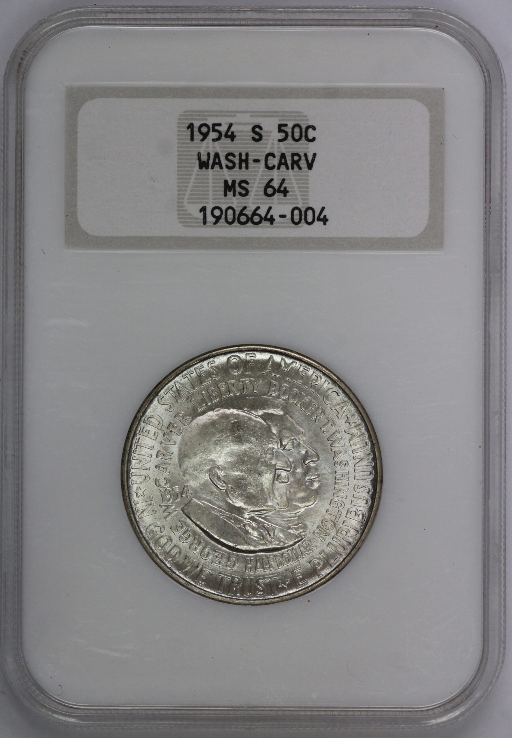 Auction - 1954 S Washington Carver Commemorative Half Dollar MS64 NGC