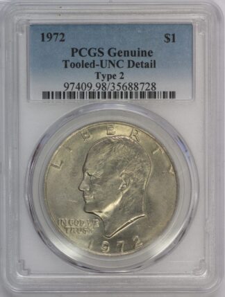 Auction - 1972 Rarer Type 2 Earth Eisenhower Dollar Tooled UNC PCGS