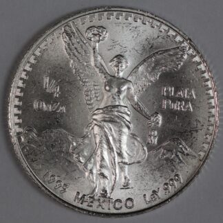 Auction - 1995 Mexico Silver Libertad - 1/4th Ounce .999 Fine Silver