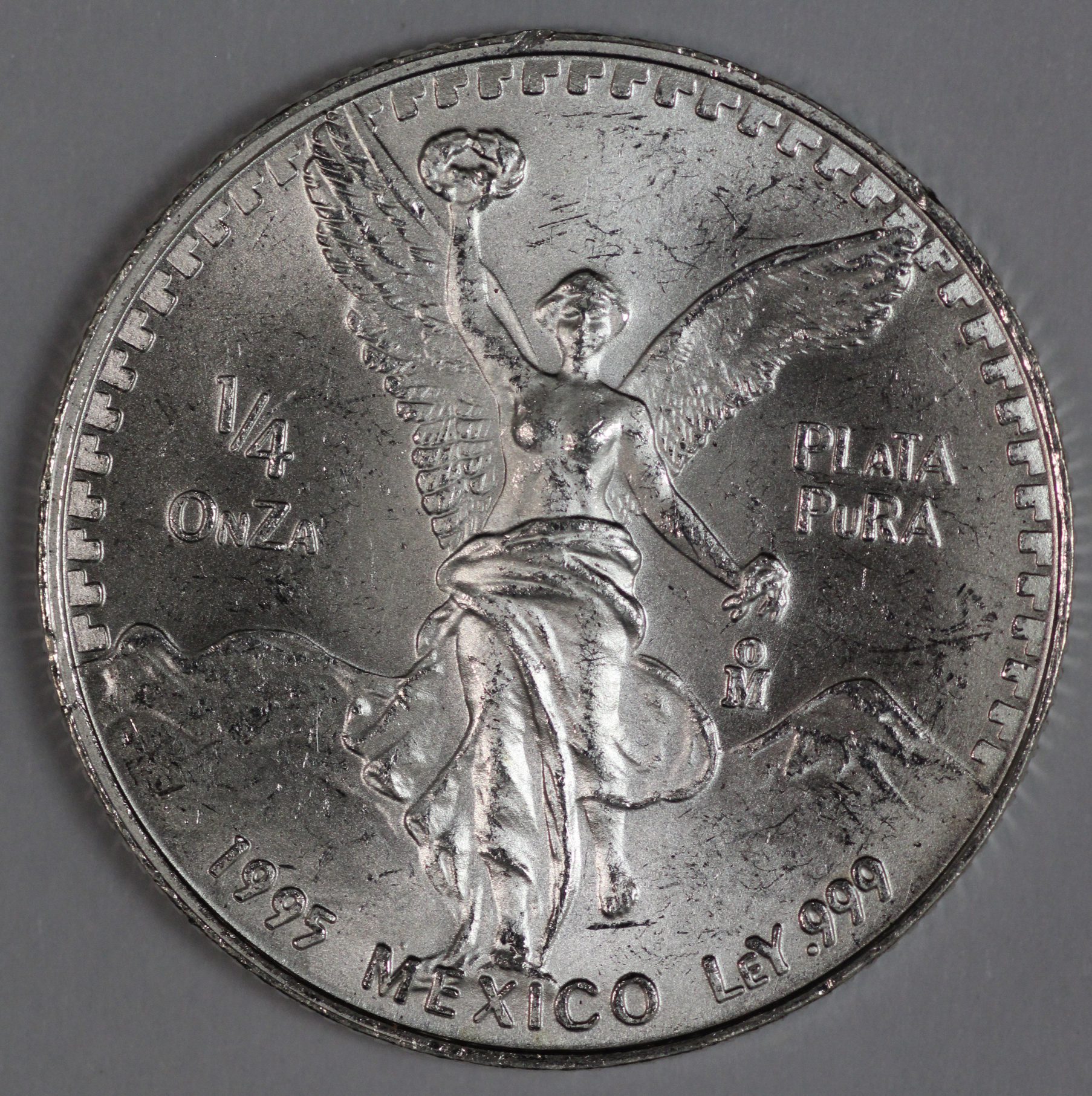 Auction - 1995 Mexico Silver Libertad - 1/4th Ounce .999 Fine Silver