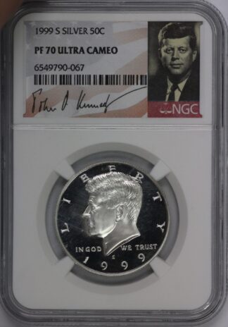 1999 S Kennedy Half Dollar Silver 50c PF70 Ultra Cameo NGC