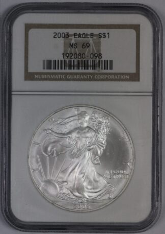 Auction - 2003 American Silver Eagle NGC MS69 - Light Toning