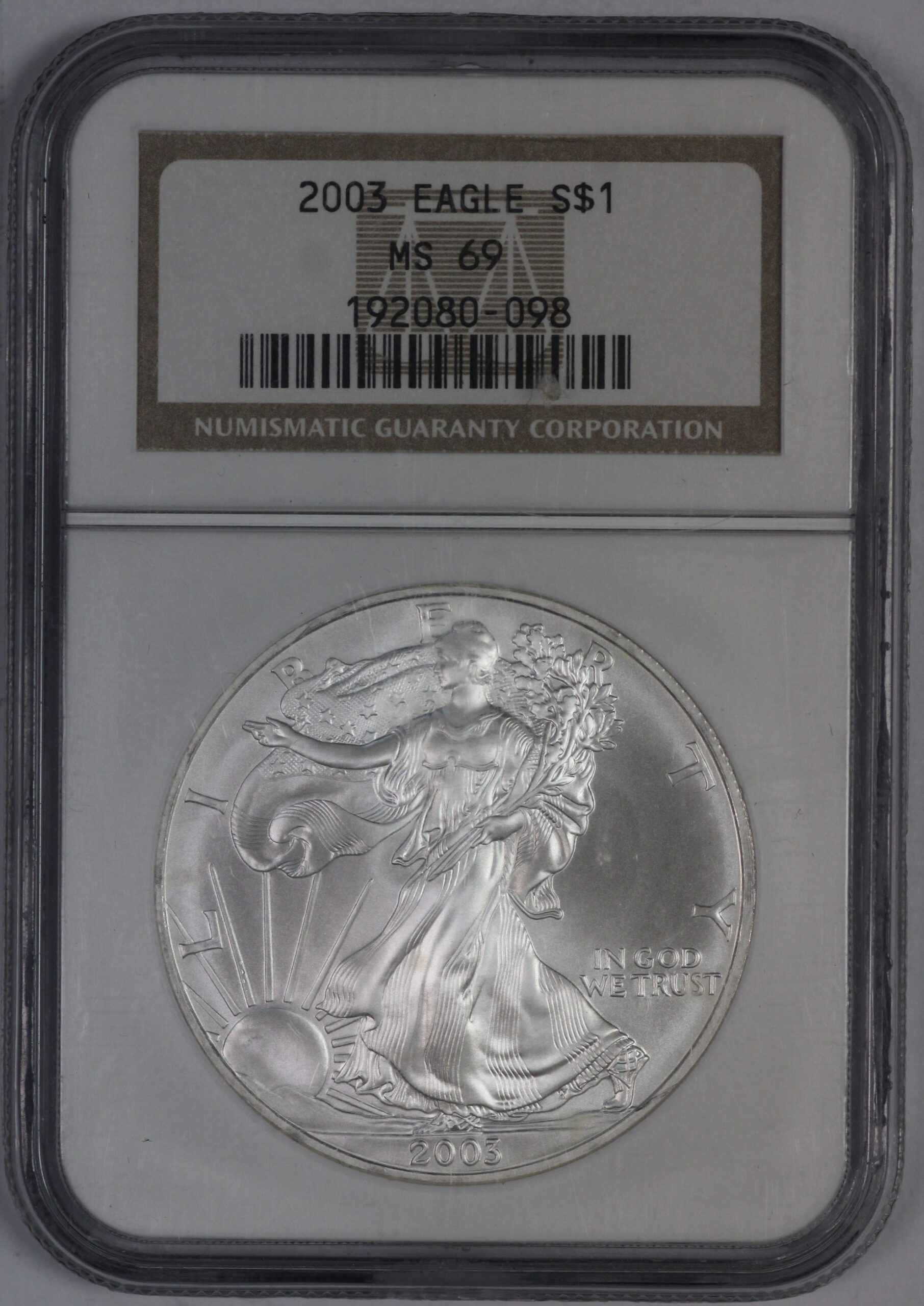 Auction - 2003 American Silver Eagle NGC MS69 - Light Toning
