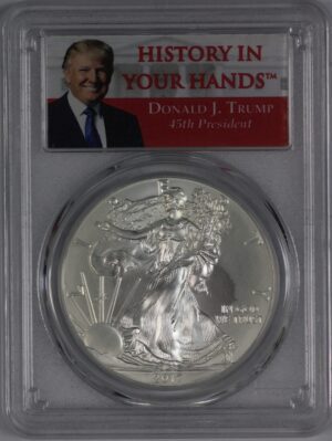 Auction - 2017 American Silver Eagle PCGS MS70 - Toned - Trump/First Strike Label