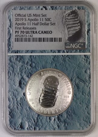 Auction - 2019 S Apollo 11 Commemorative Half Dollar NGC PF70 Ultra Cameo - Moon Label