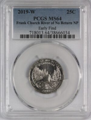 Auction - 2019 W Frank Church River NP Quarter PCGS MS64 - Early Find Label
