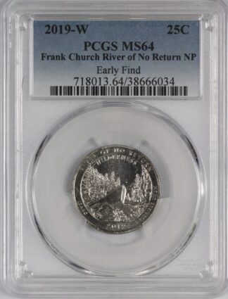 Auction - 2019 W Frank Church River NP Quarter PCGS MS64 - Early Find Label