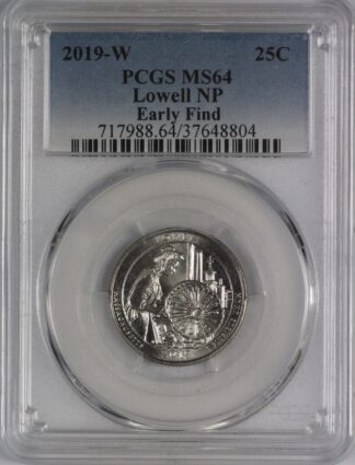 Auction - 2019 W Lowell NP Quarter PCGS MS64 - Early Find Label