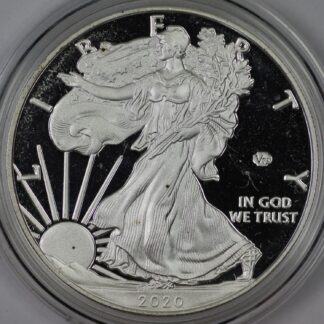 Auction - 2020 W V75 Privy Proof Silver Eagle Impaired With Toned Spots In Capsule Only