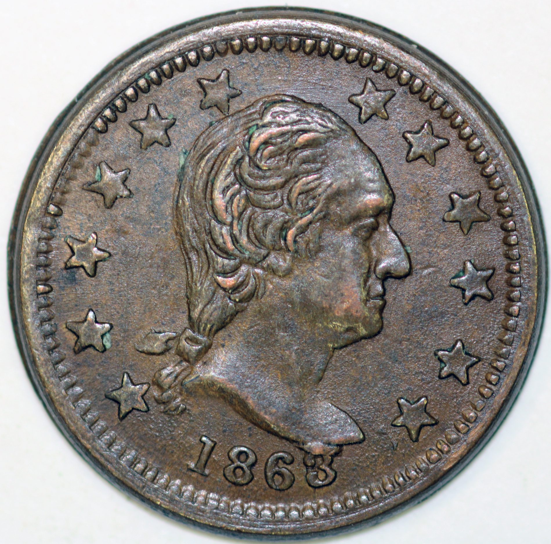 Auction – 1863 Civil War Merchant Token Washington New York – Portsmouth  Coin & Currency Co